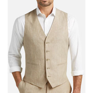 JOE Joseph Abboud Slim Fit Linen Suit Vest Pants Set Size XL/36U